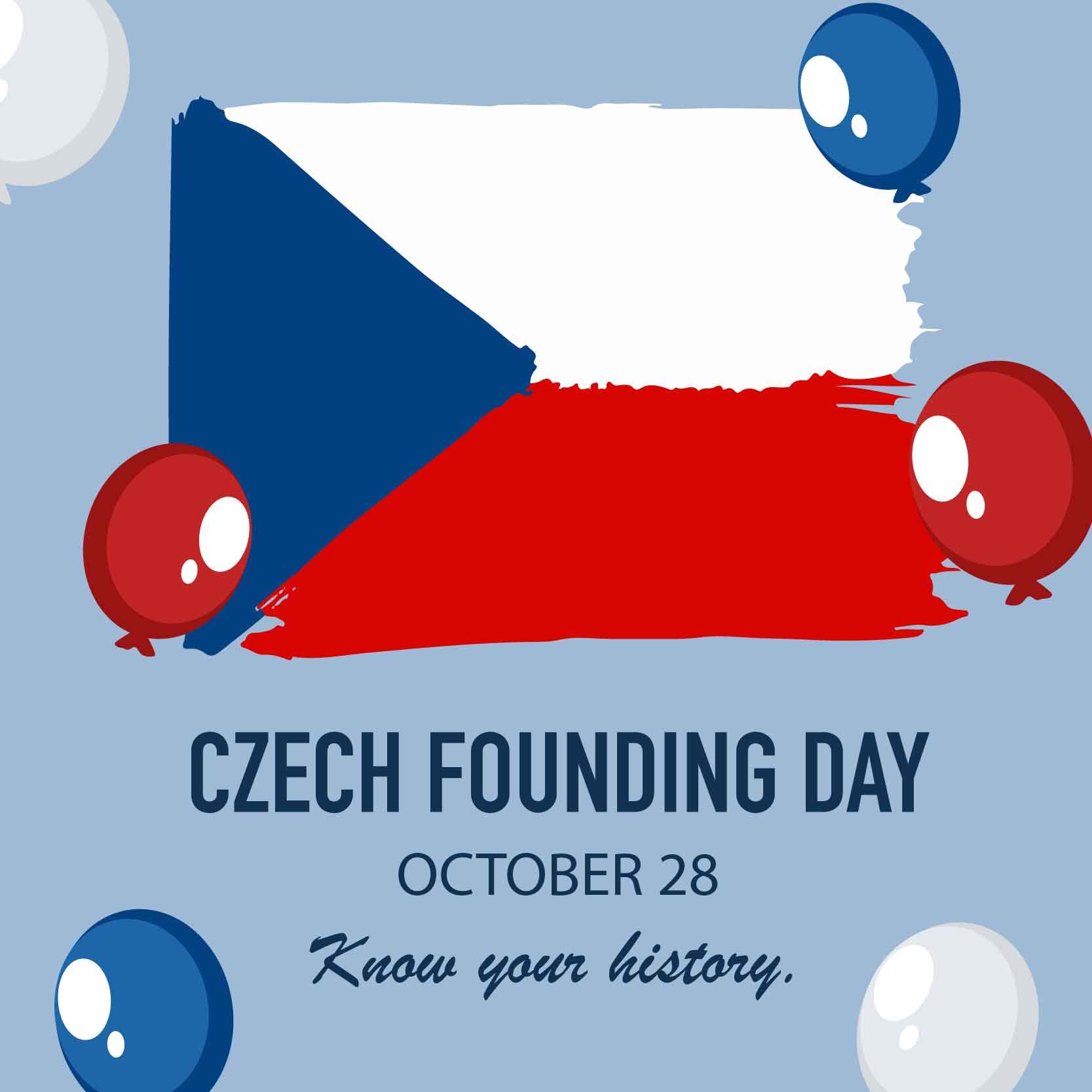 Czech Founding Day Whatsapp Post in Illustrator, PSD, EPS, SVG, JPG, PNG