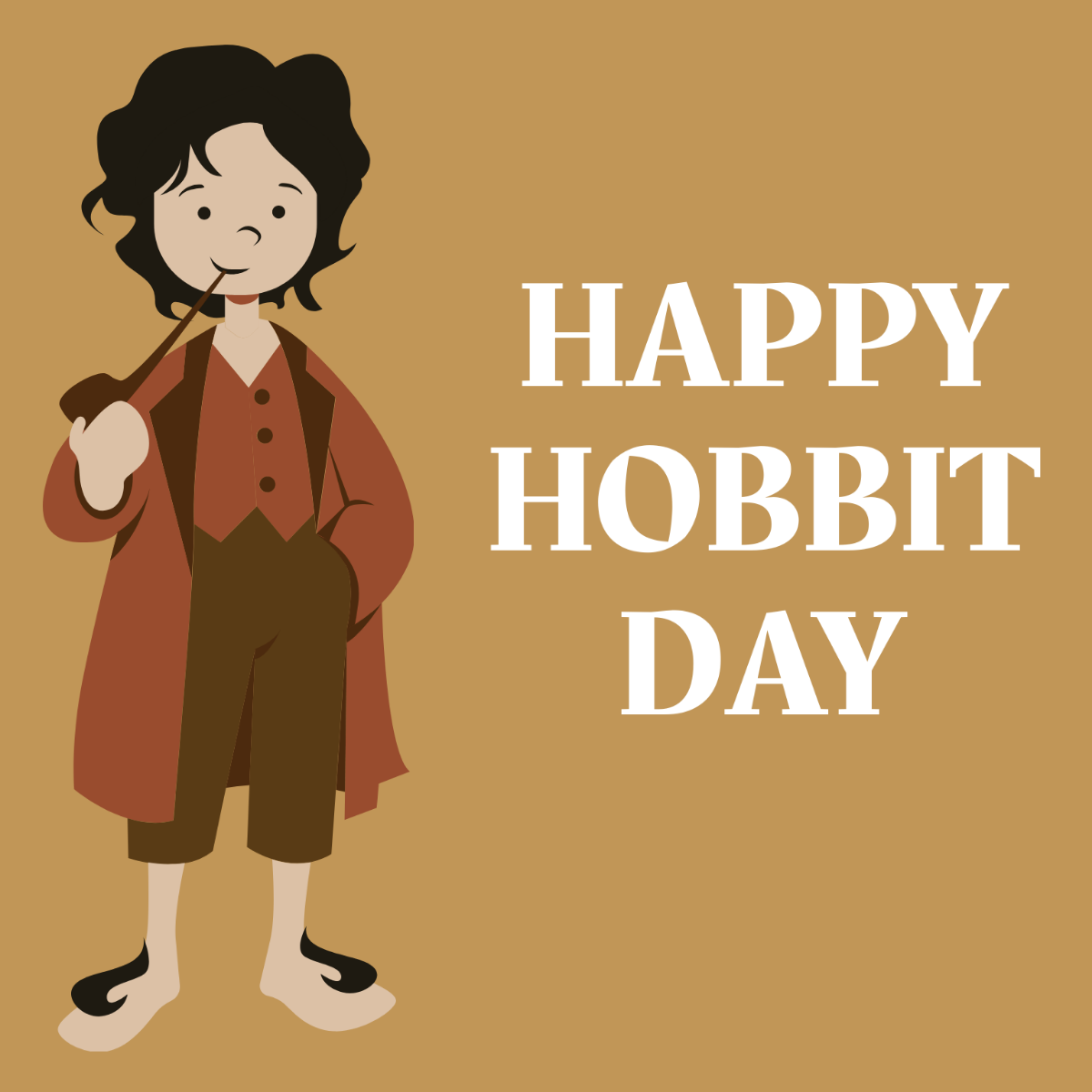 Free Happy Hobbit Day Vector Template