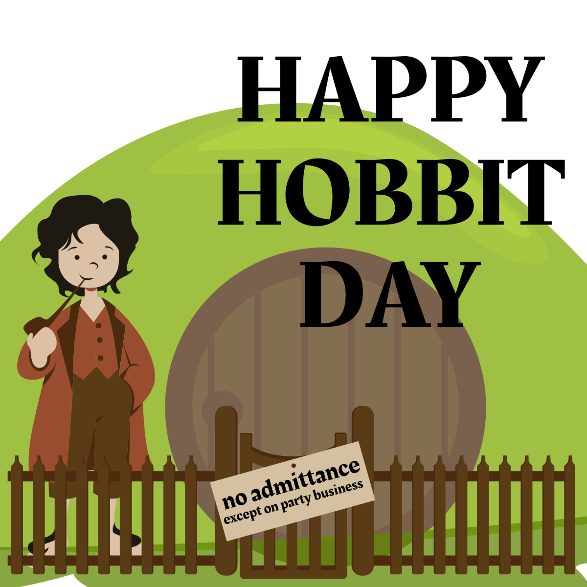 Hobbit Day Celebration Vector Template