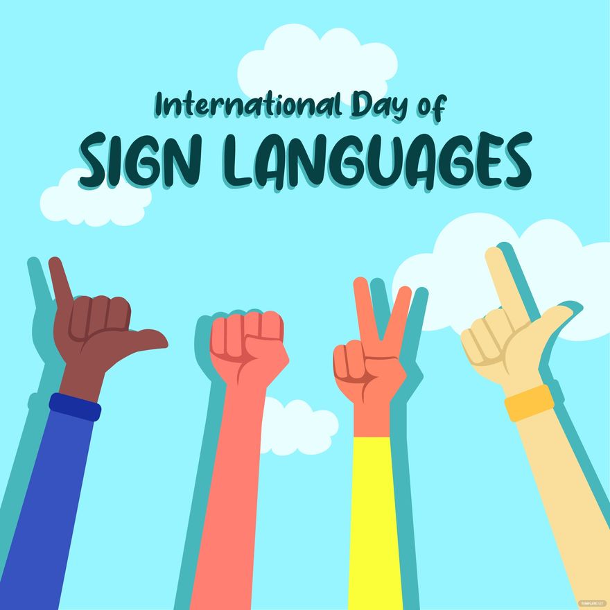 Happy International Day of Sign Languages Illustration