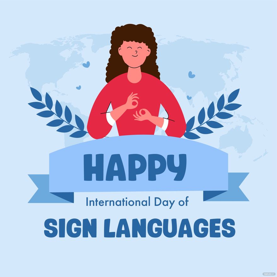 Happy International Day of Sign Languages Vector