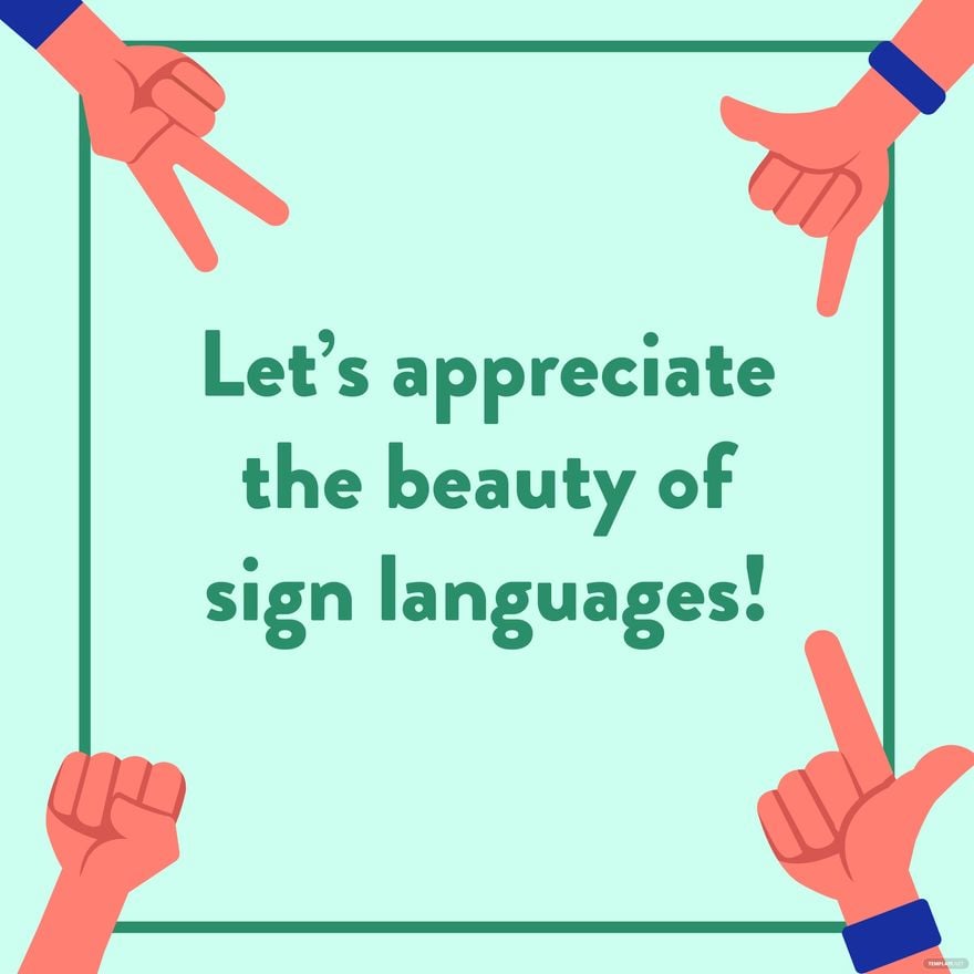 International Day of Sign Languages Greeting Card Vector