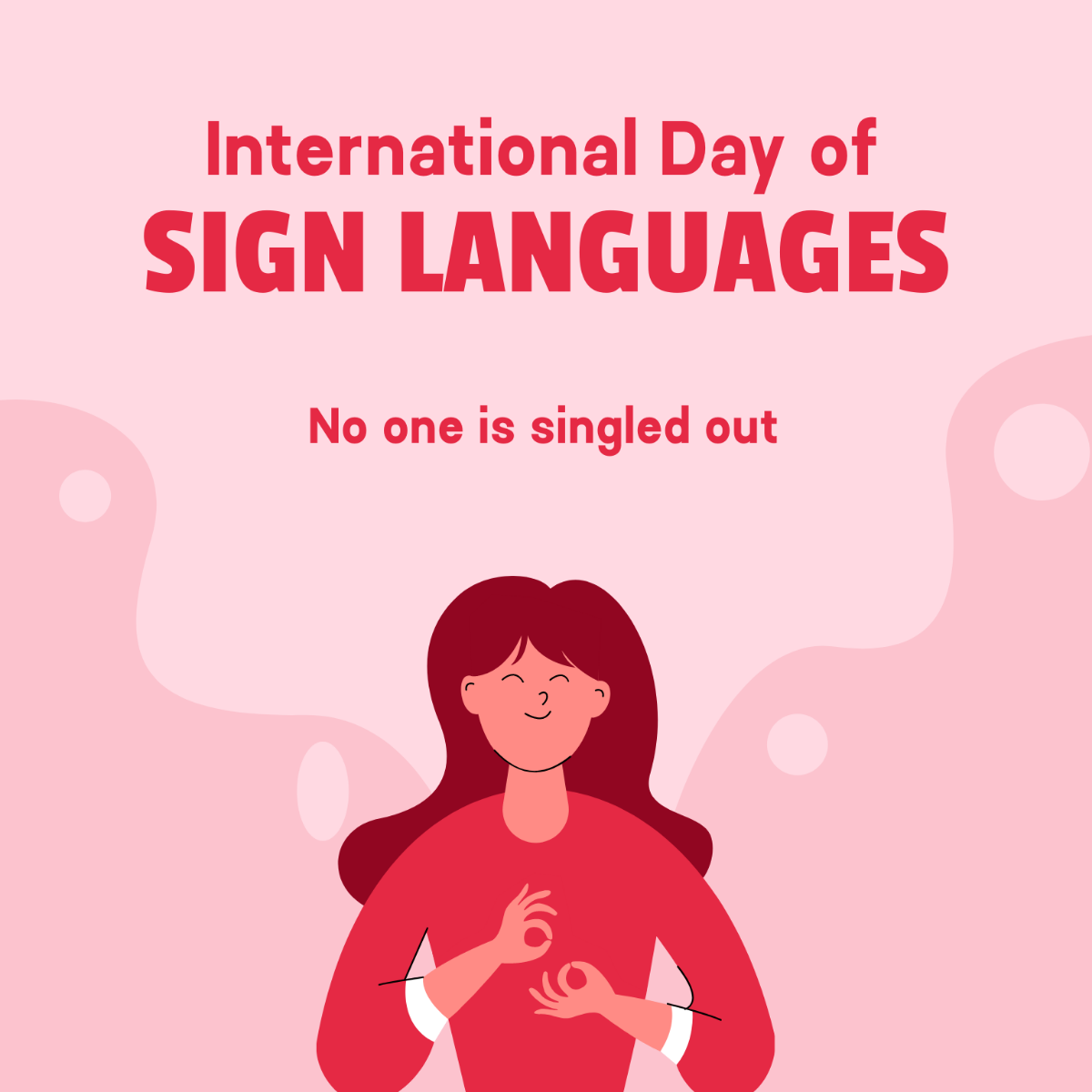 Free International Day of Sign Languages Poster Vector Template