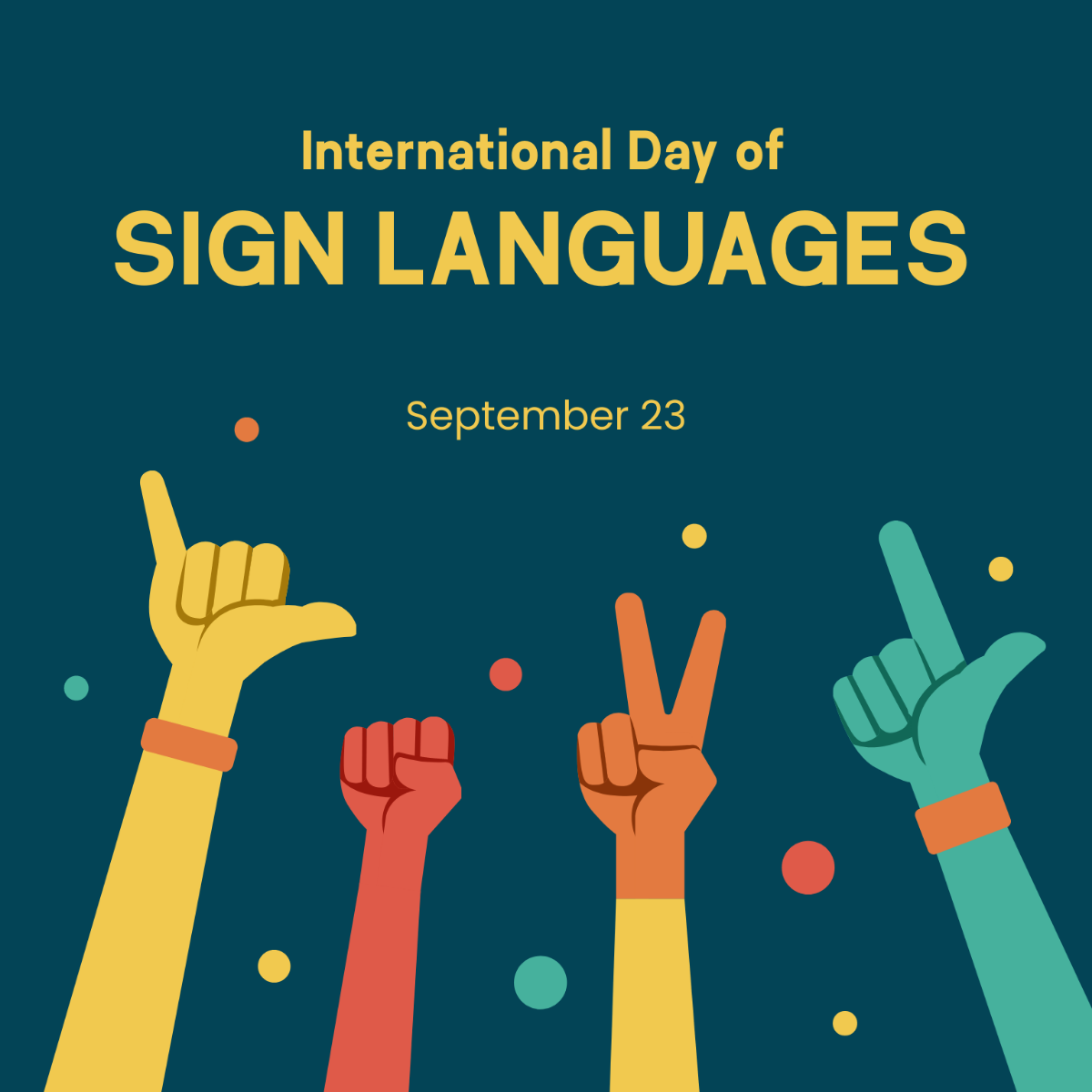 Free International Day of Sign Languages Flyer Vector Template