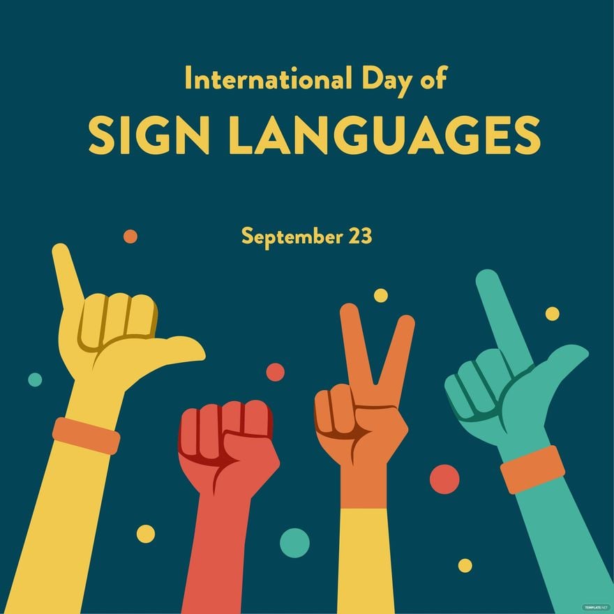 International Day of Sign Languages Flyer Vector