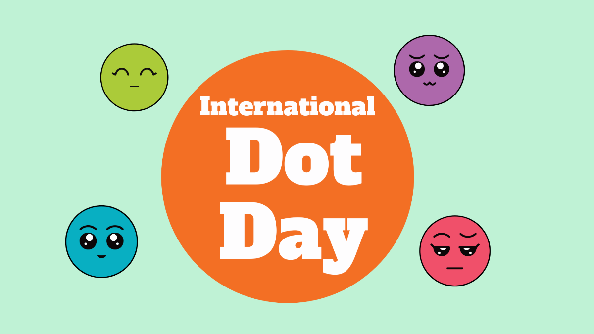 International Dot Day Cartoon Background Template