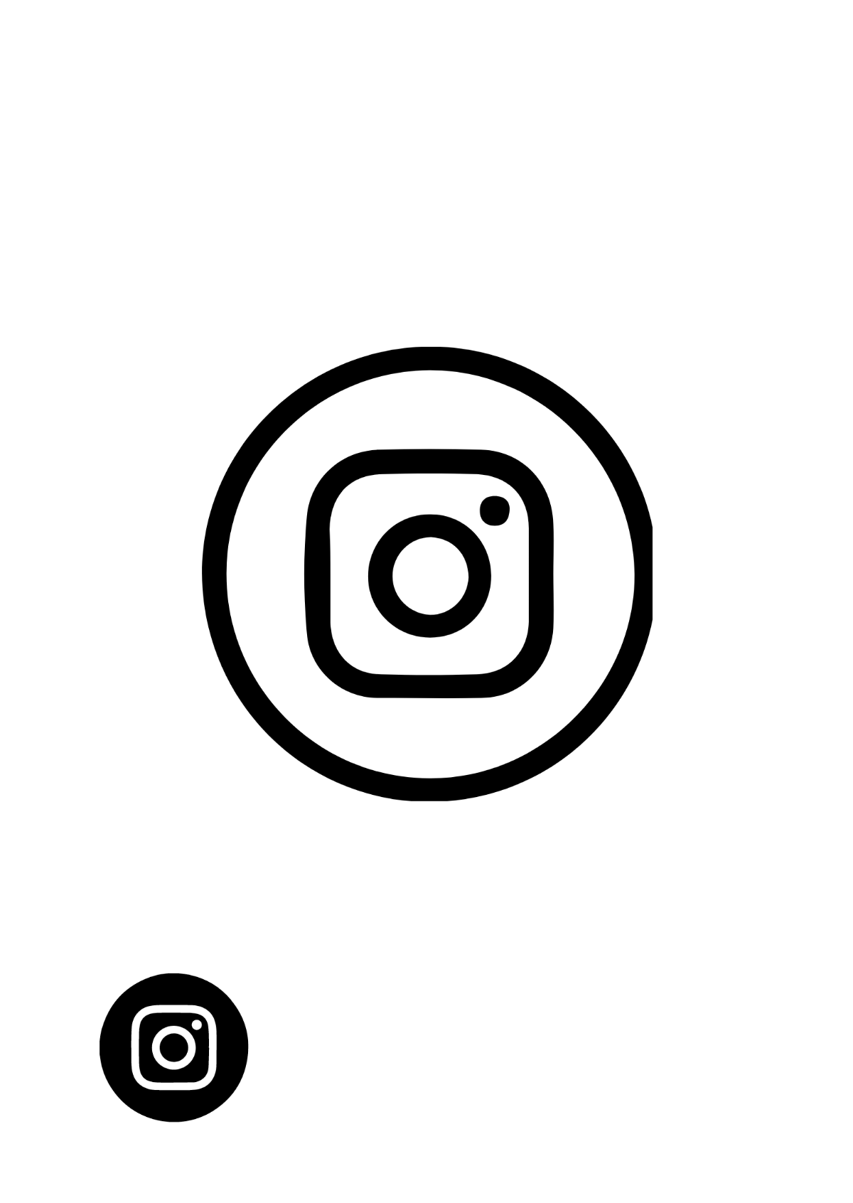 Black Instagram Coloring Page Template