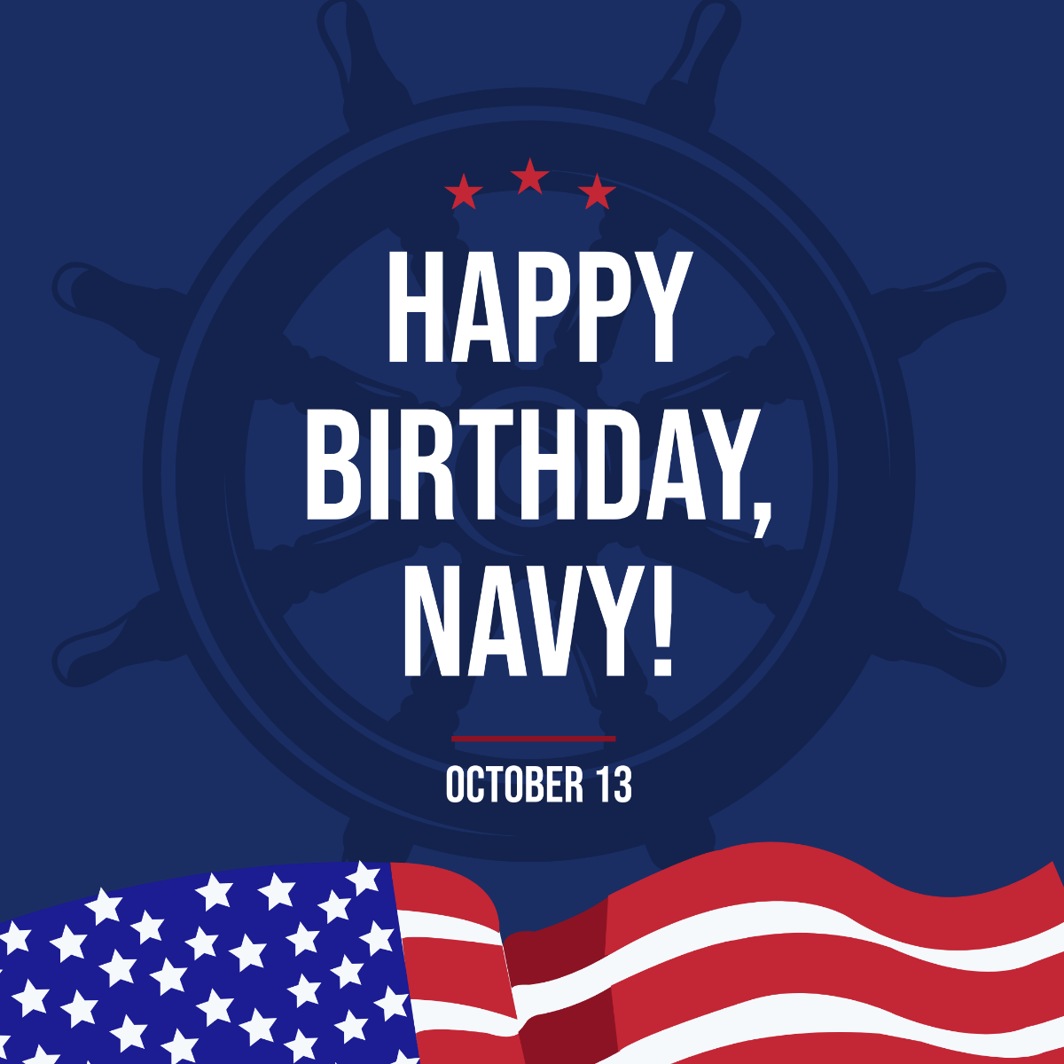 Navy Birthday Banner Template
