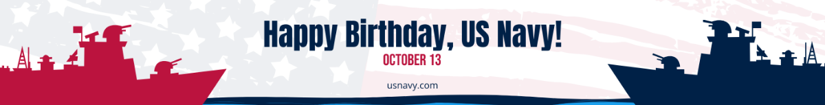 Navy Birthday Website Banner Template
