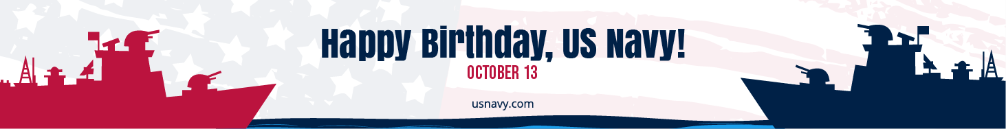 Navy Birthday Website Banner in Illustrator, PSD, EPS, SVG, JPG, PNG