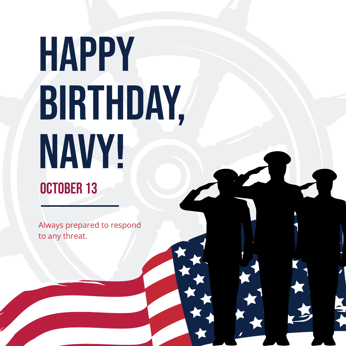 Free Navy Birthday FB Post Template