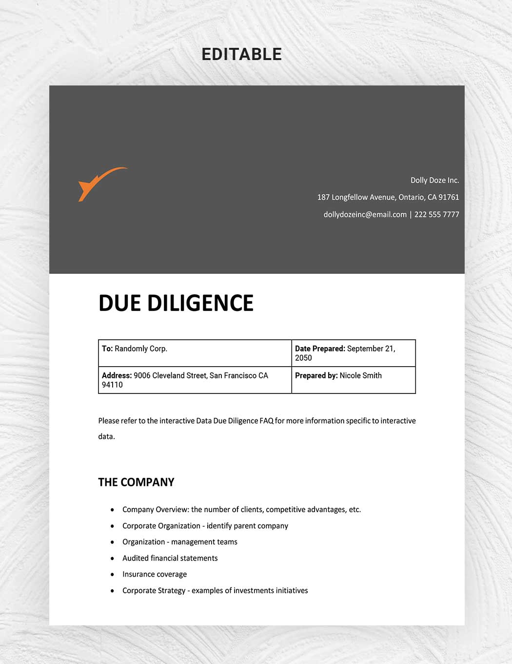 Due Diligence 