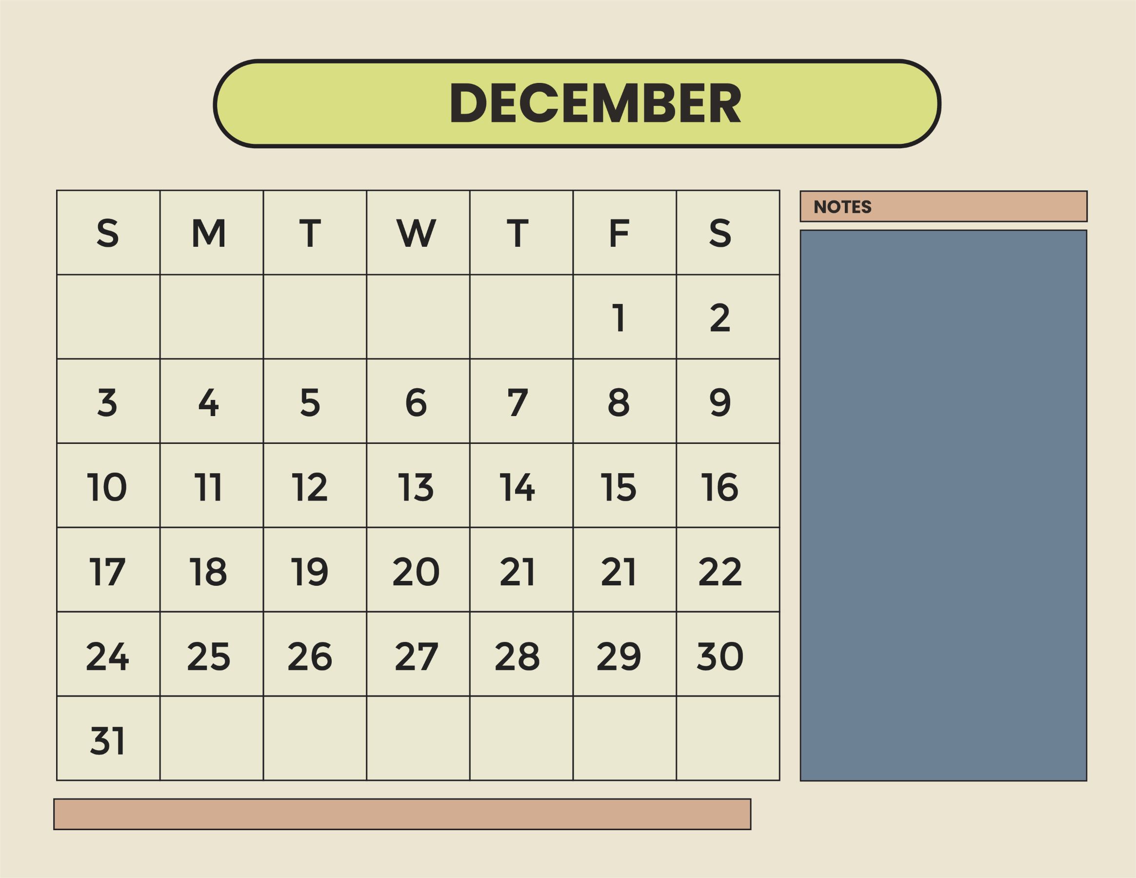 Free Simple Year 2023 Calendar Template to Edit Online