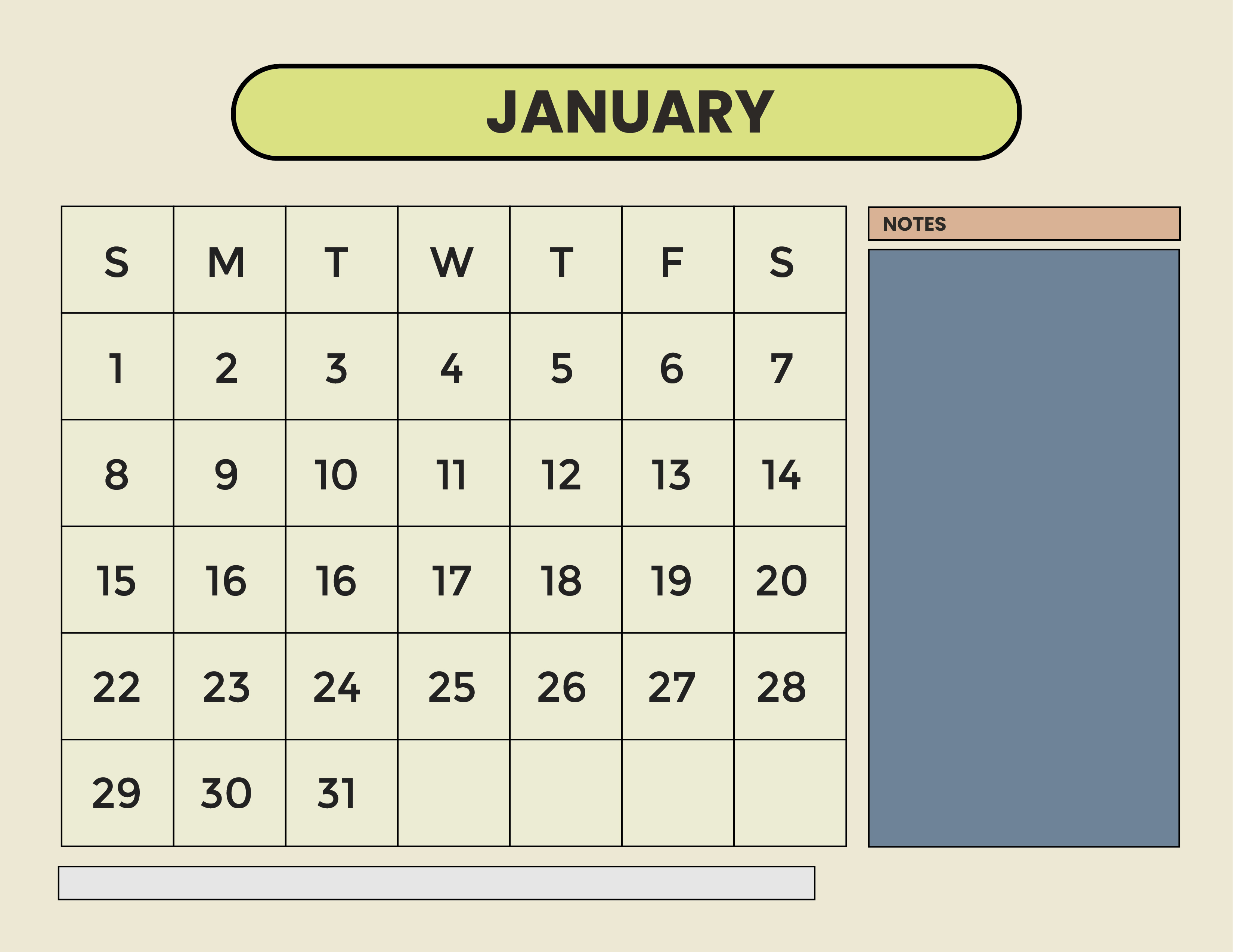 Free Simple Year 2023 Calendar Template to Edit Online