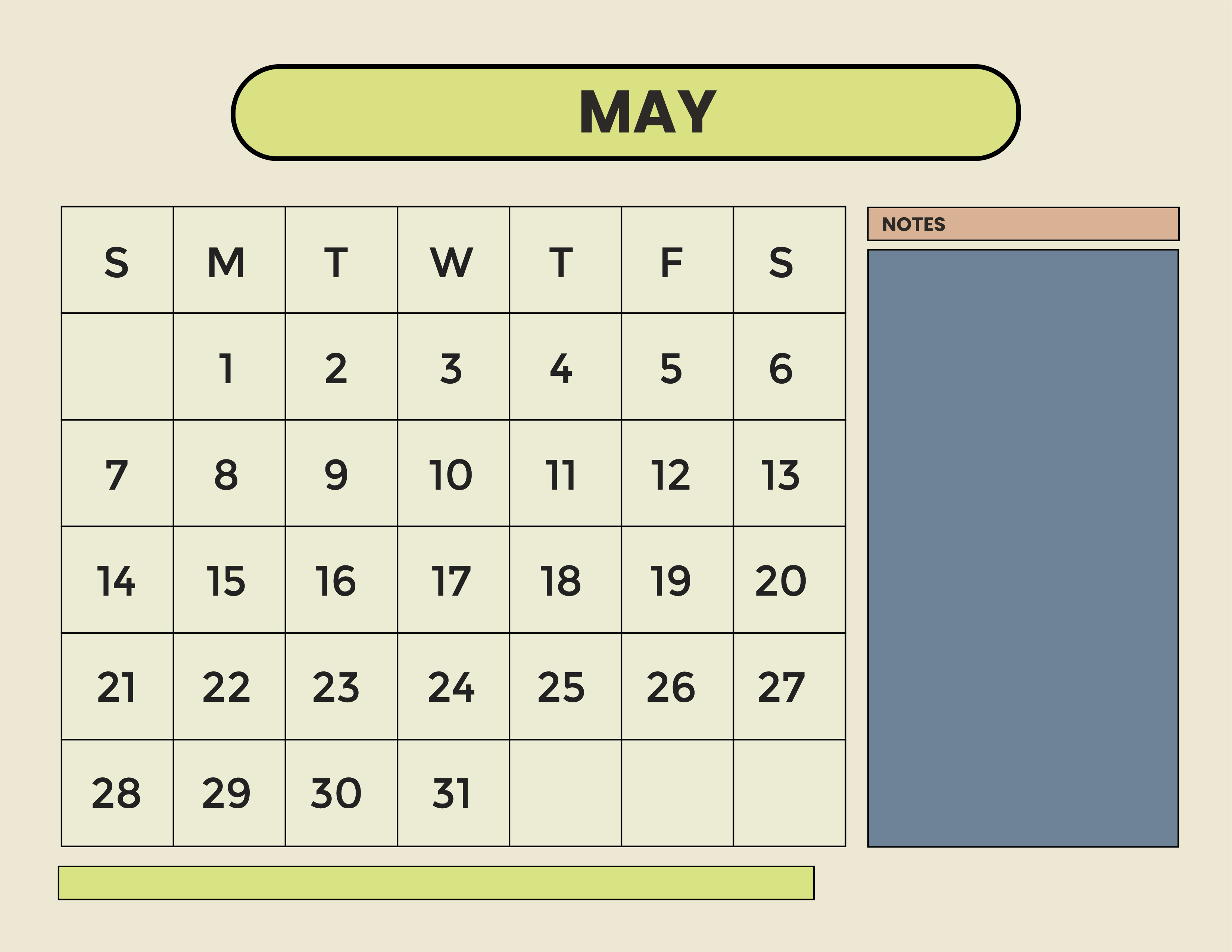 Free Simple Year 2023 Calendar Template to Edit Online
