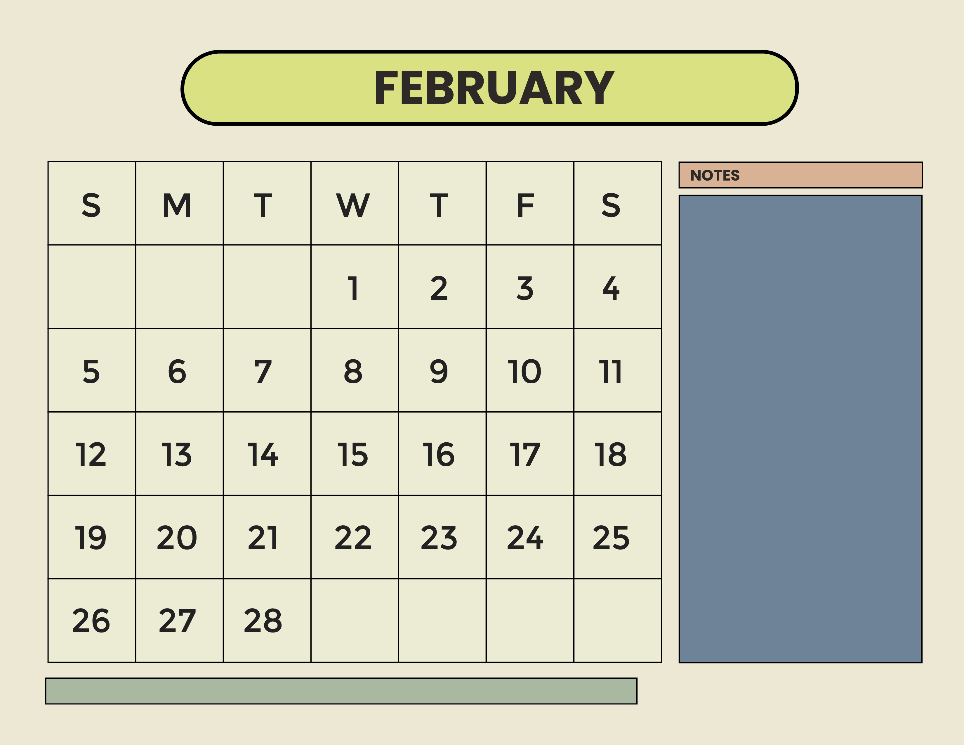 Free Simple Year 2023 Calendar Template to Edit Online