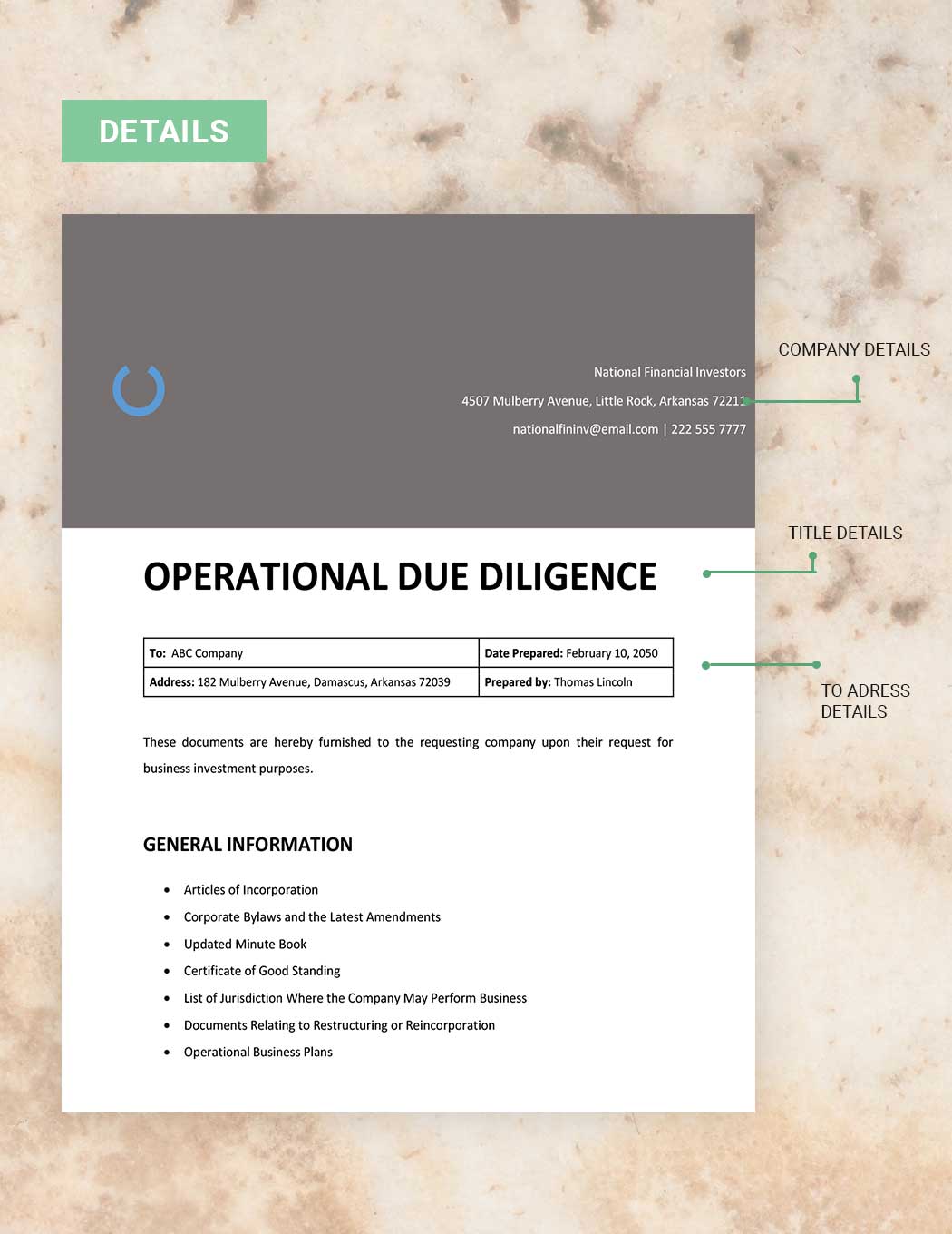 Operational Due Diligence 