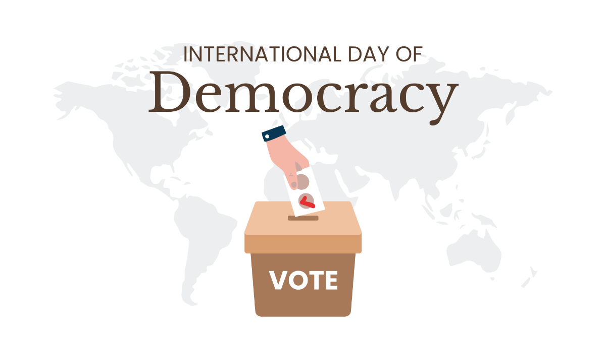 Free International Day of Democracy Banner Background Template