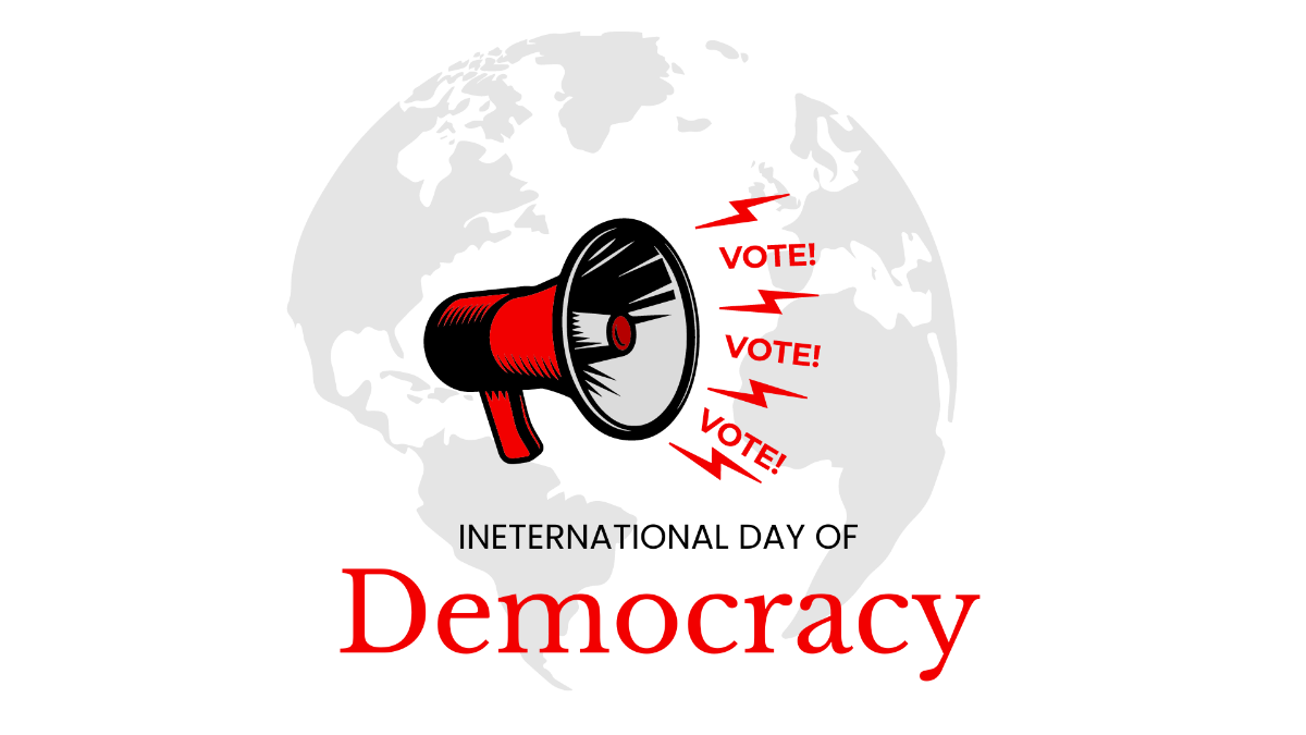 Free International Day of Democracy Cartoon Background Template