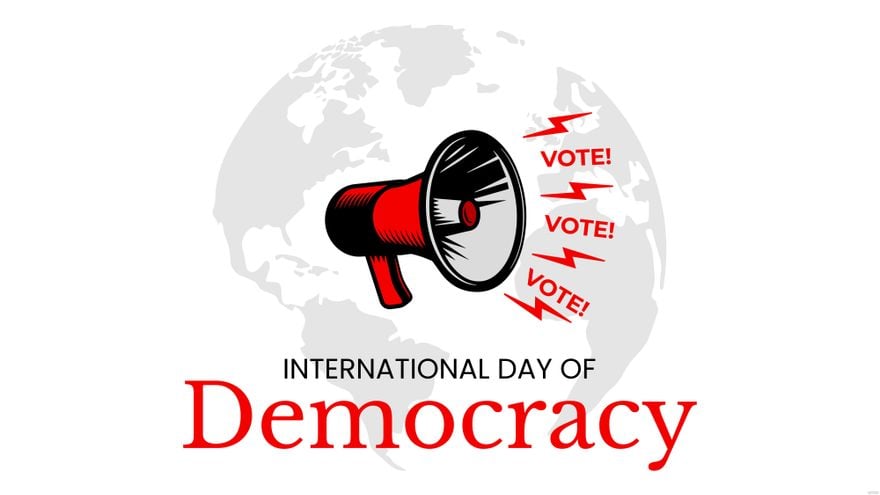 International Day of Democracy Cartoon Background