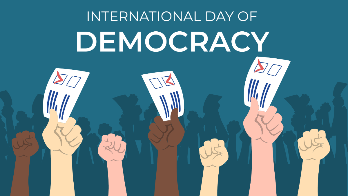 Free International Day of Democracy Drawing Background Template