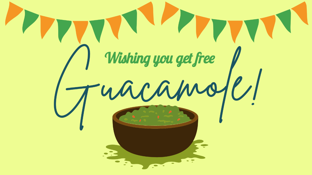 Free National Guacamole Day Wishes Background Template