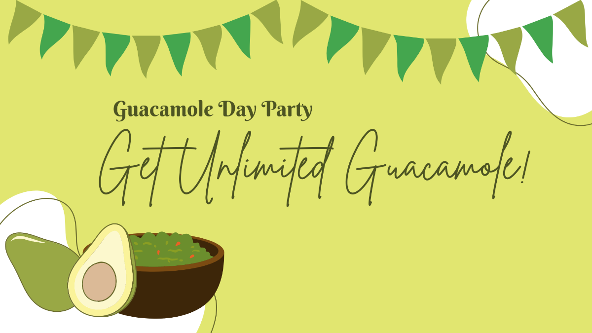 Free National Guacamole Day Invitation Background Template