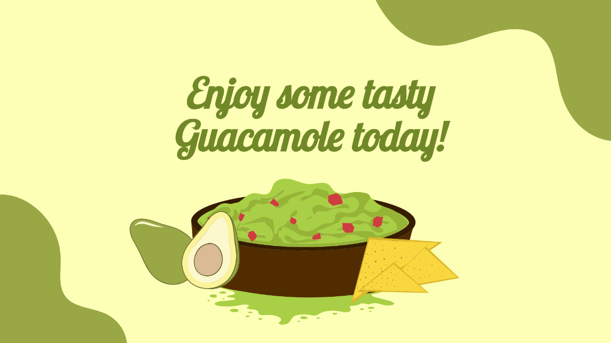 National Guacamole Day Greeting Card Background Template