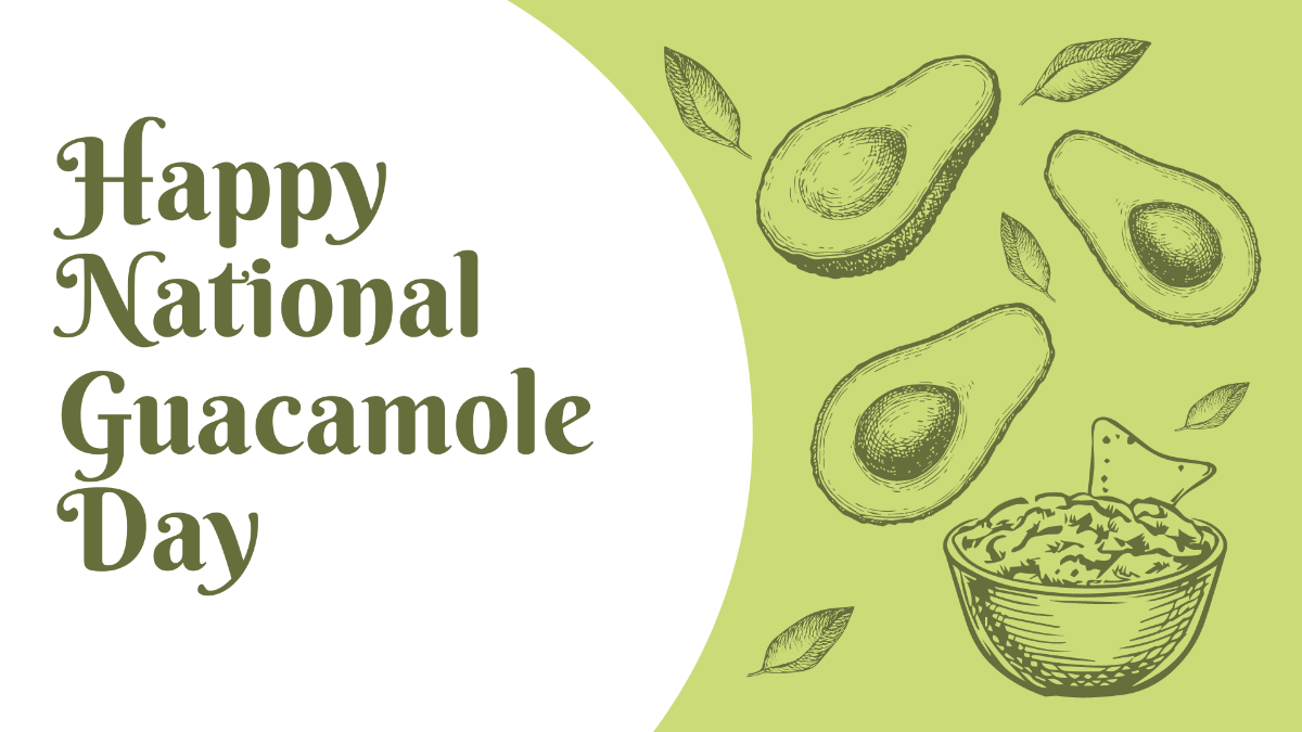 Free Happy National Guacamole Day Background Template