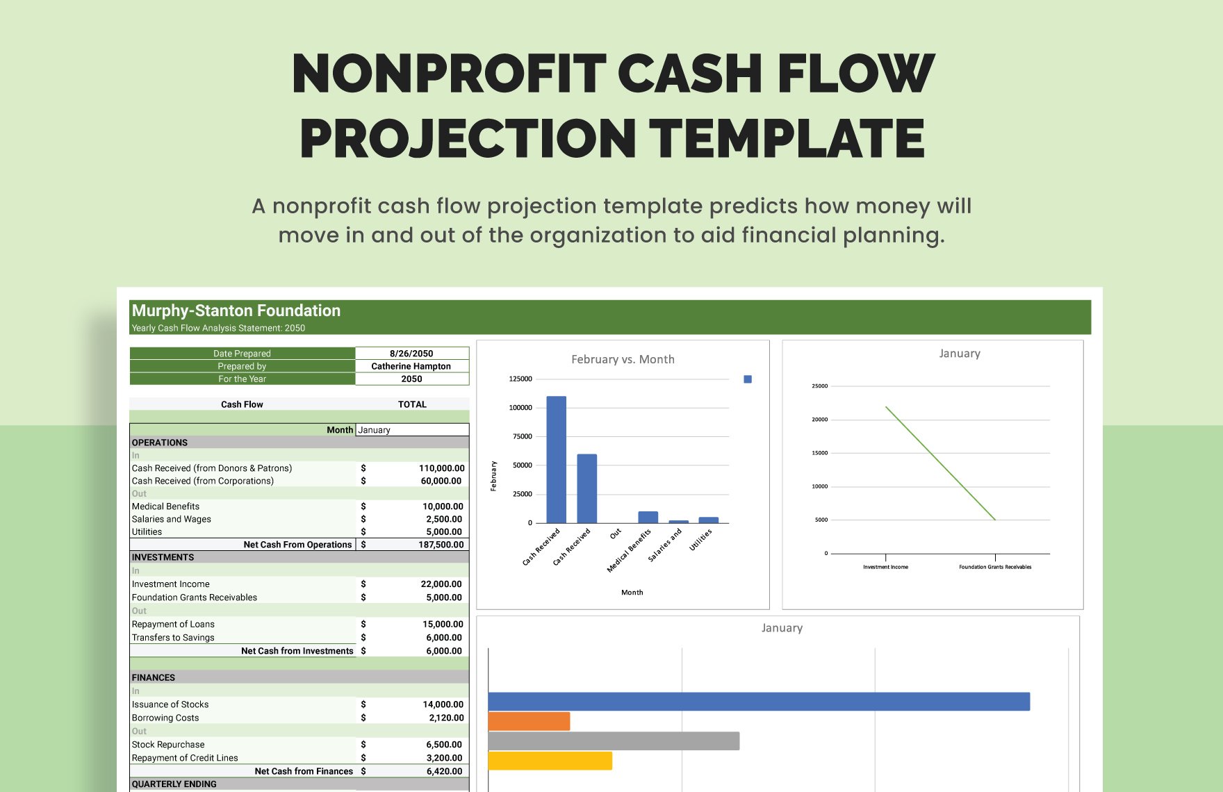 Nonprofit Cash Flow Projection Template