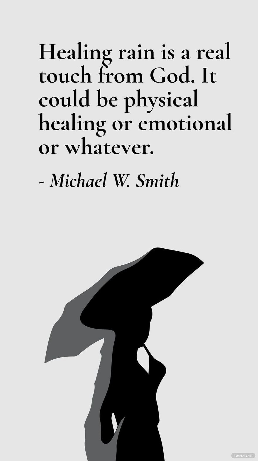 Michael W. Smith - Healing rain is a real touch from God. It could be physical healing or emotional or whatever.