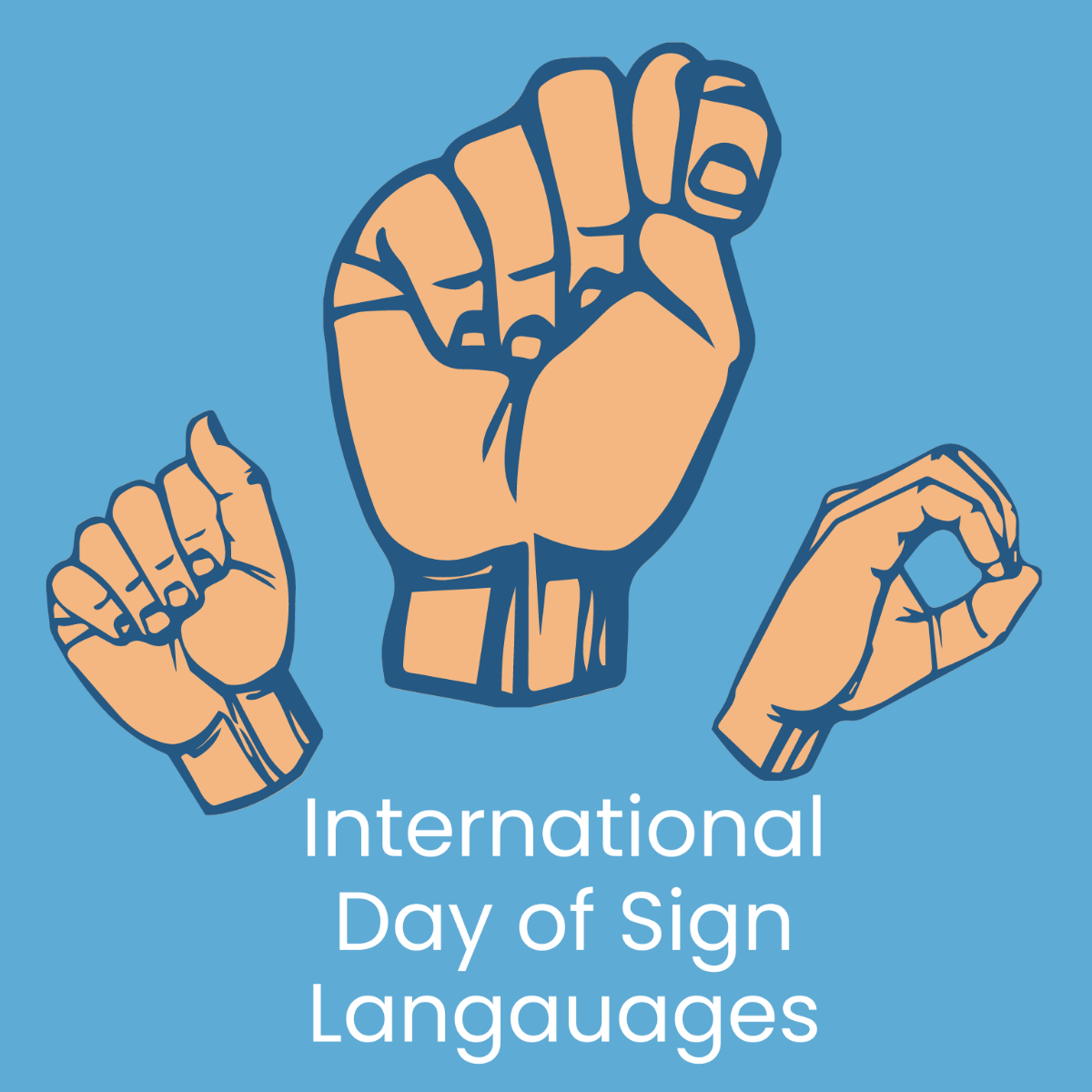 International Day of Sign Languages Illustration Template