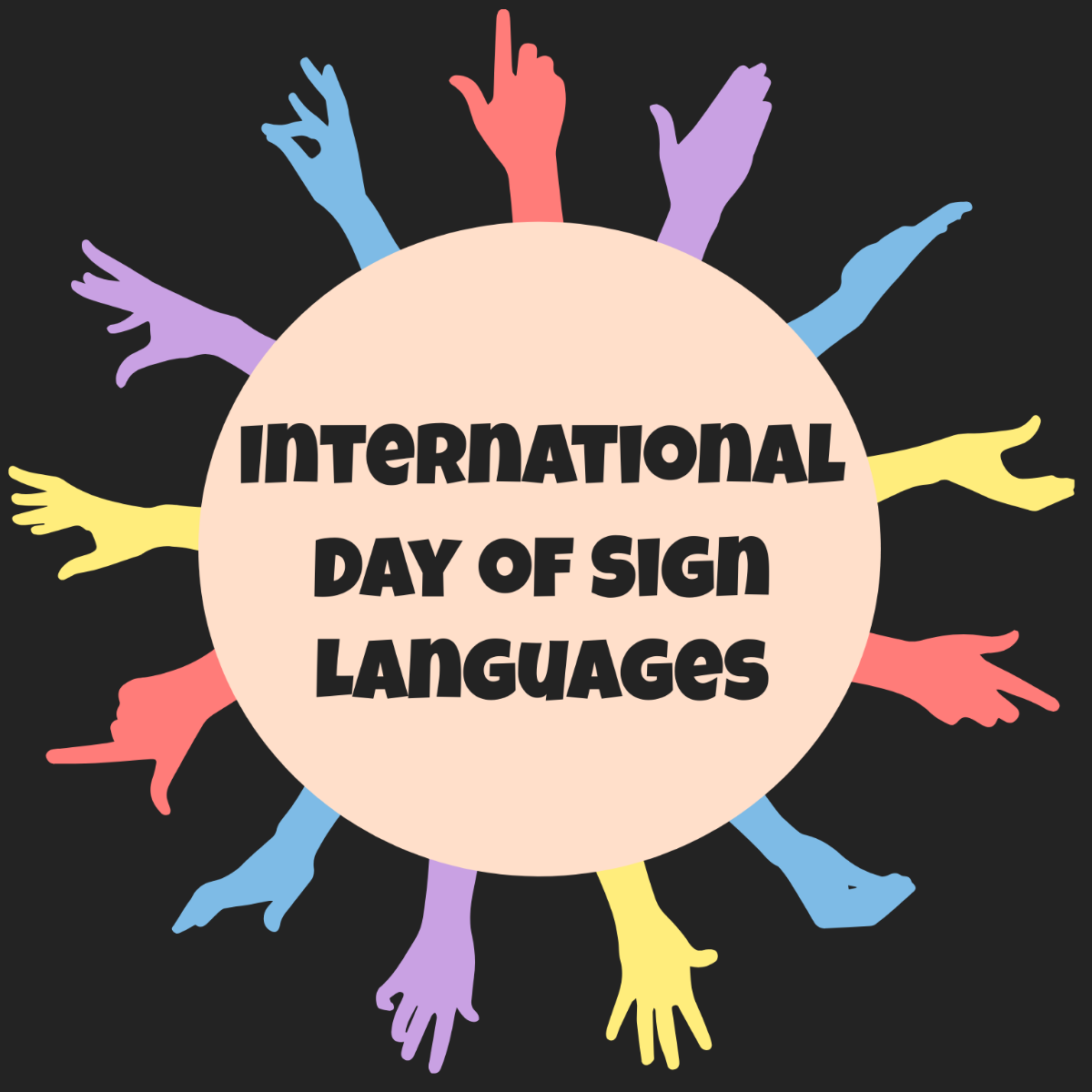 International Day of Sign Languages Celebration Vector Template