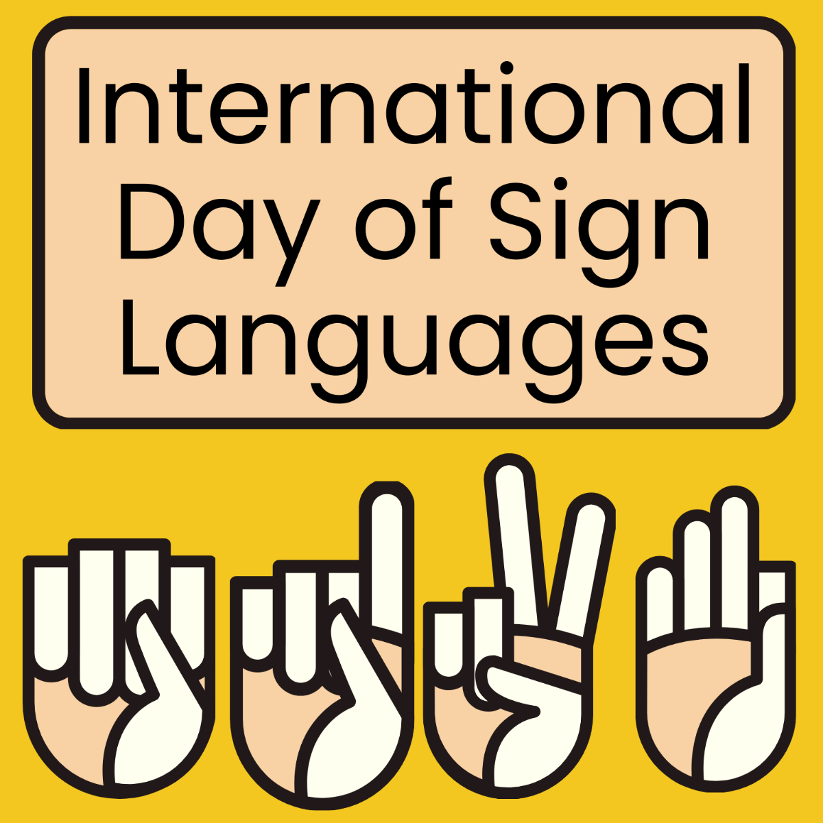International Day of Sign Languages Clipart Vector Template