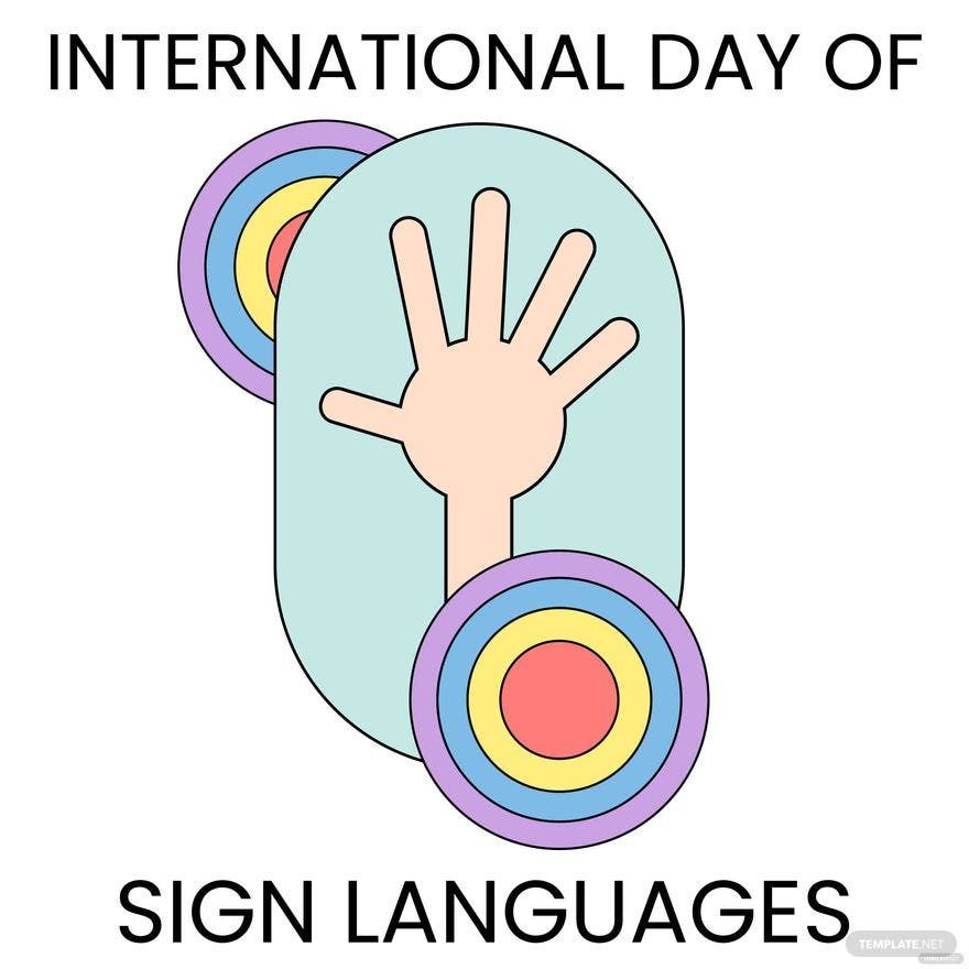 International Day of Sign Languages Drawing Vector