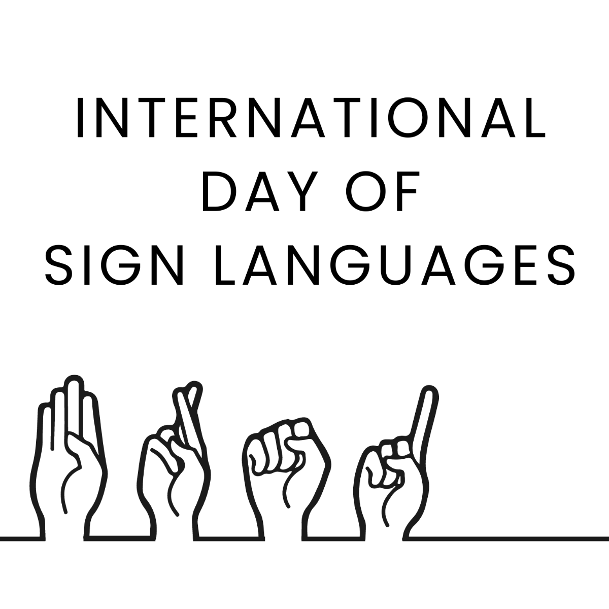 Free International Day of Sign Languages Cartoon Vector Template
