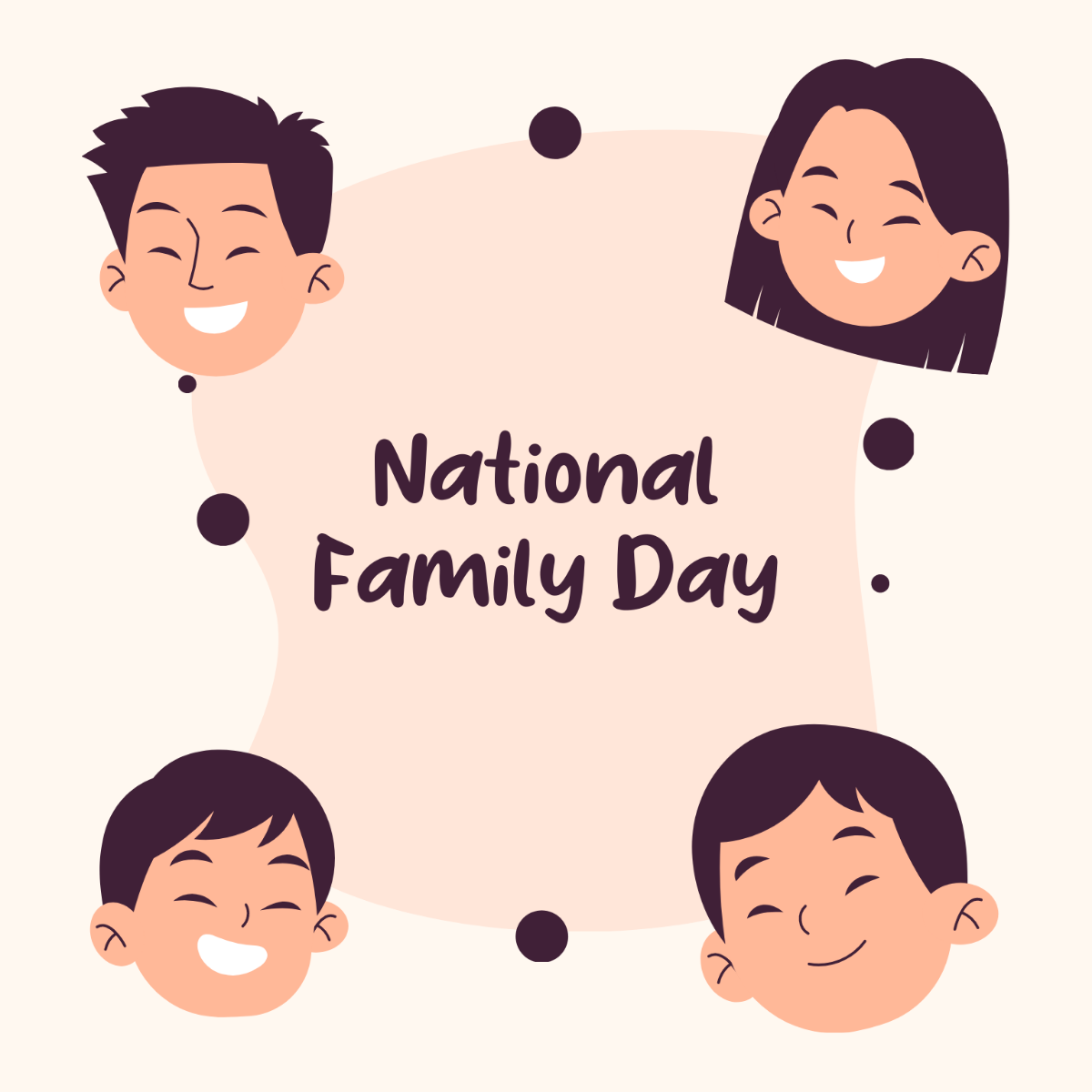 Free National Family Day Clipart Vector Template