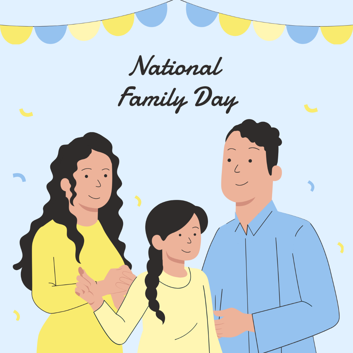 National Family Day Celebration Vector Template
