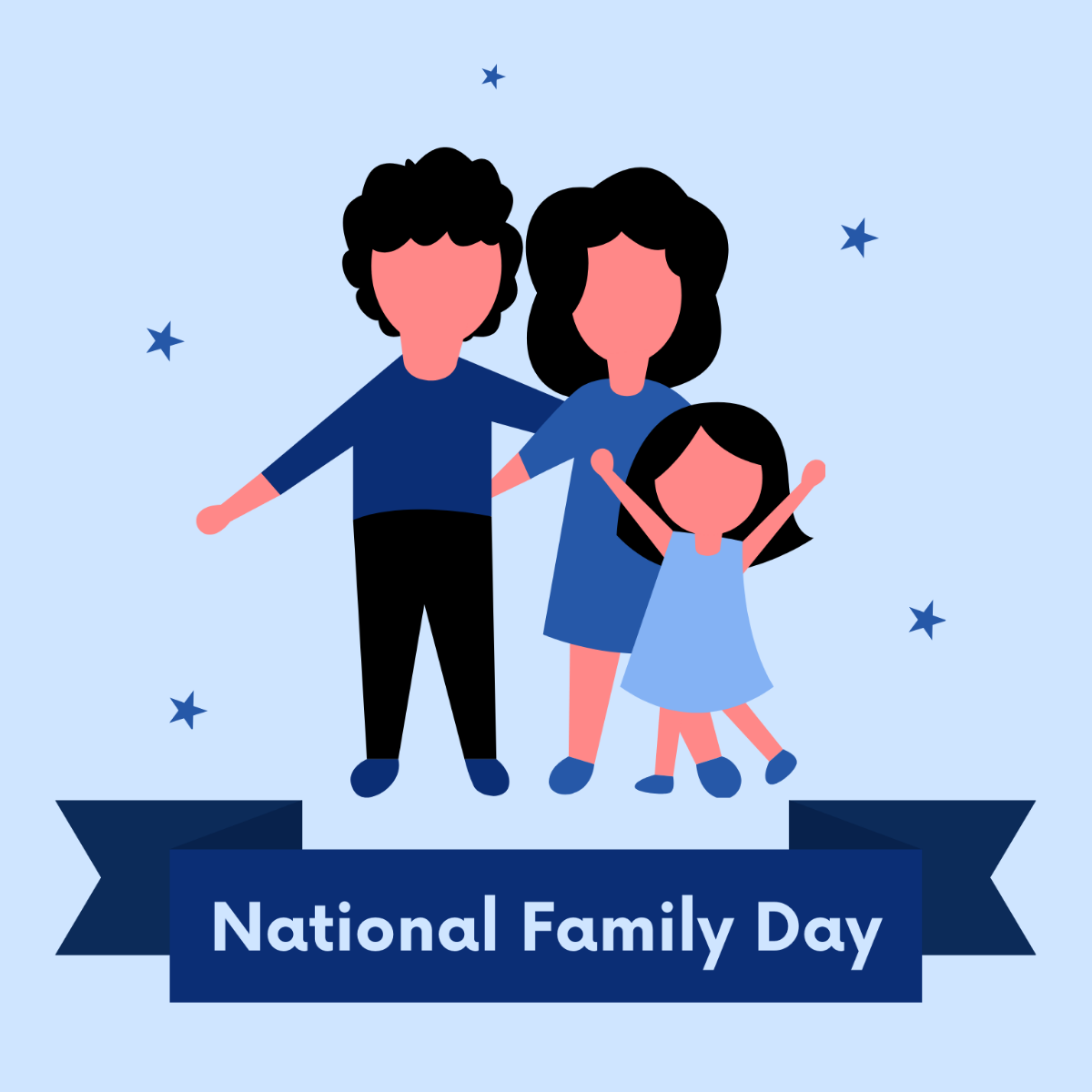 Free National Family Day Illustration Template