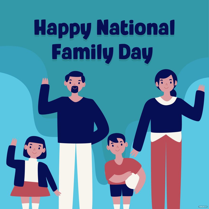 National Family Day Cartoon Background Template - Edit Online ...