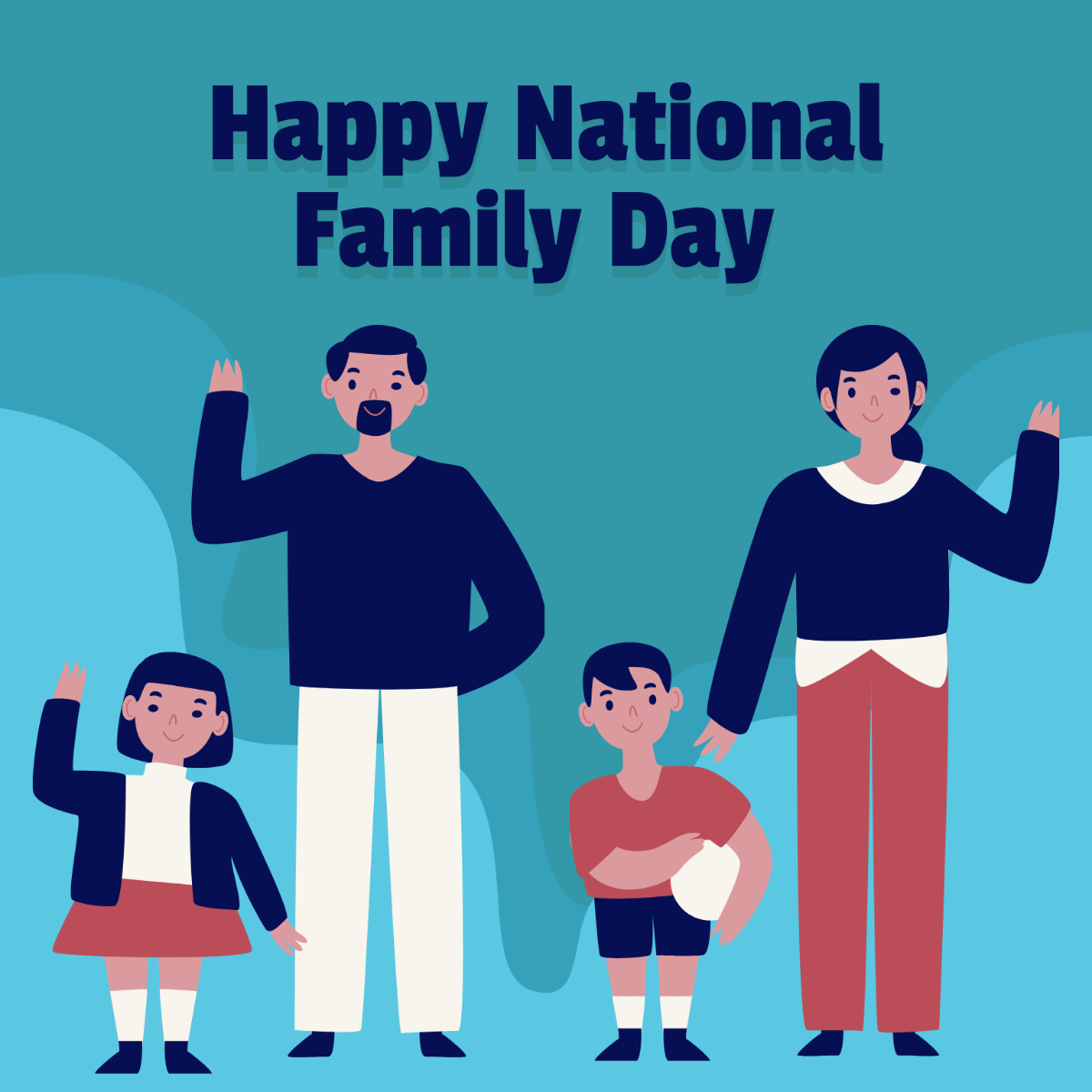 Free Happy National Family Day Illustration Template