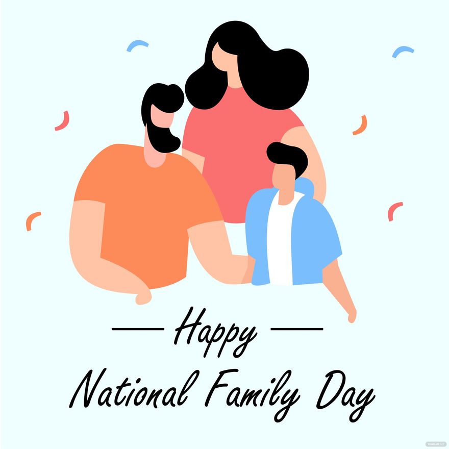 National Family Day Cartoon Background Template - Edit Online ...