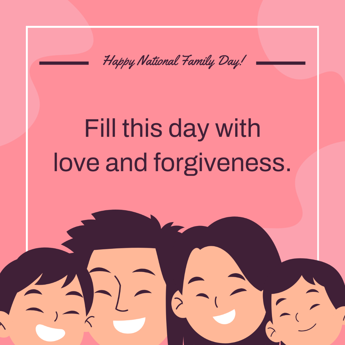 Free National Family Day Greeting Card Vector Template