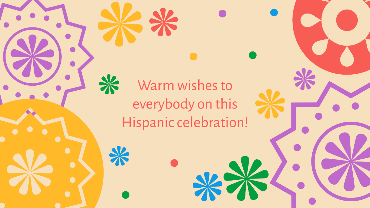 Free National Hispanic Heritage Month Wishes Background Template