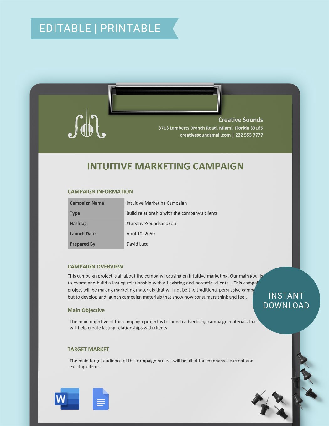 Intuitive Marketing Campaign Template