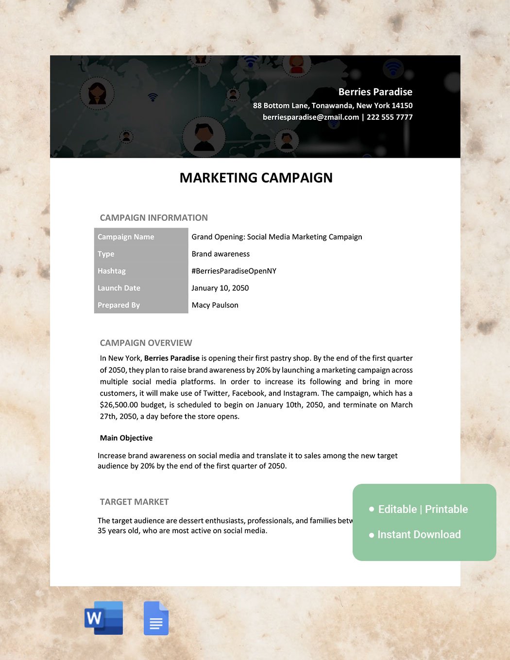 Marketing Campaign Checklist Template
