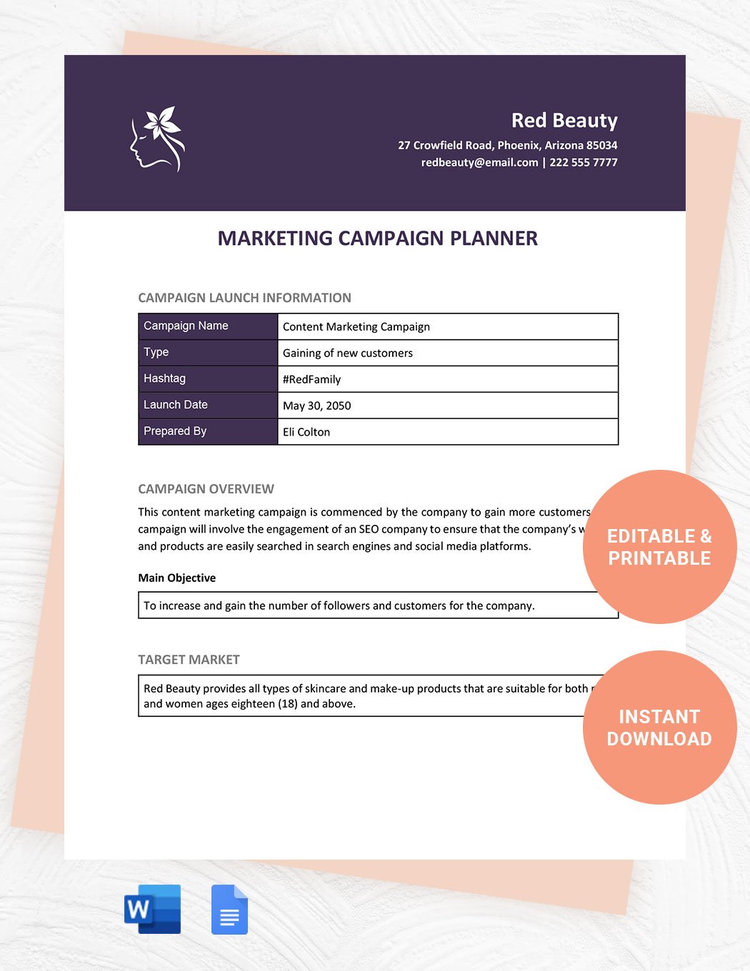 Marketing Campaign Planner Template