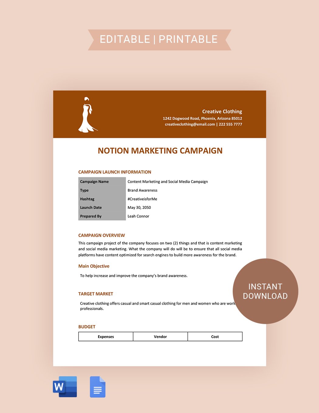 Notion Marketing Campaign Template