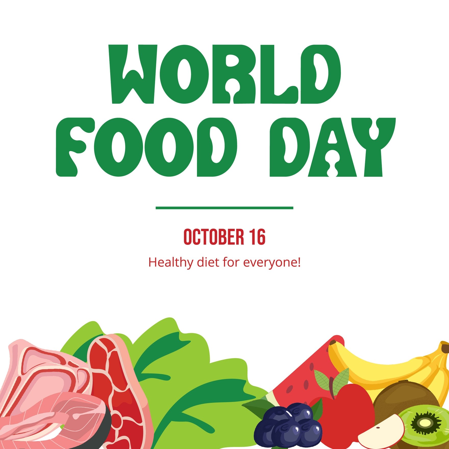 World Food Day Whatsapp Post in Illustrator, PSD, EPS, SVG, JPG, PNG