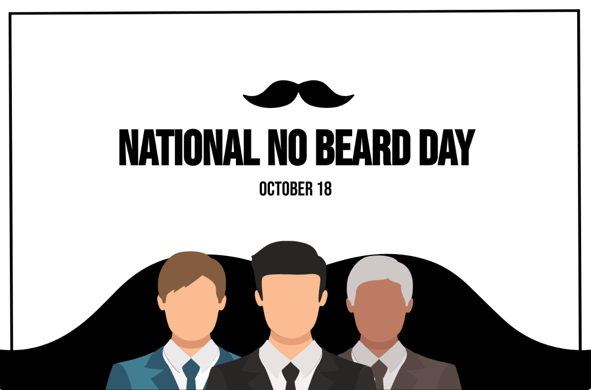 National No Beard Day Banner Template
